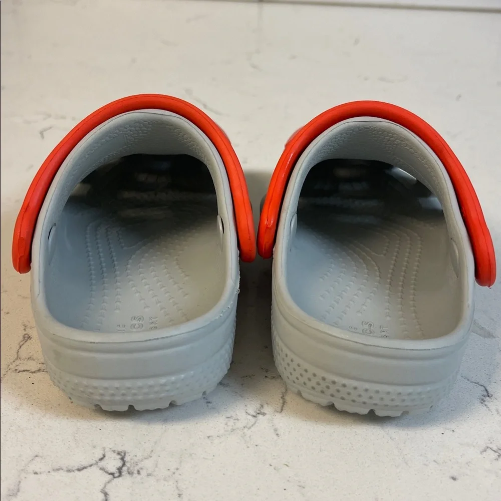 Crocs Classic Rocket Ship Clog  210359 - Toddler - Gray / Mirage Orange Size 7